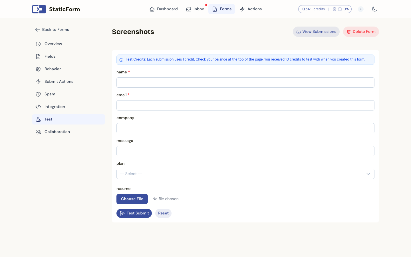 Test your form before going live